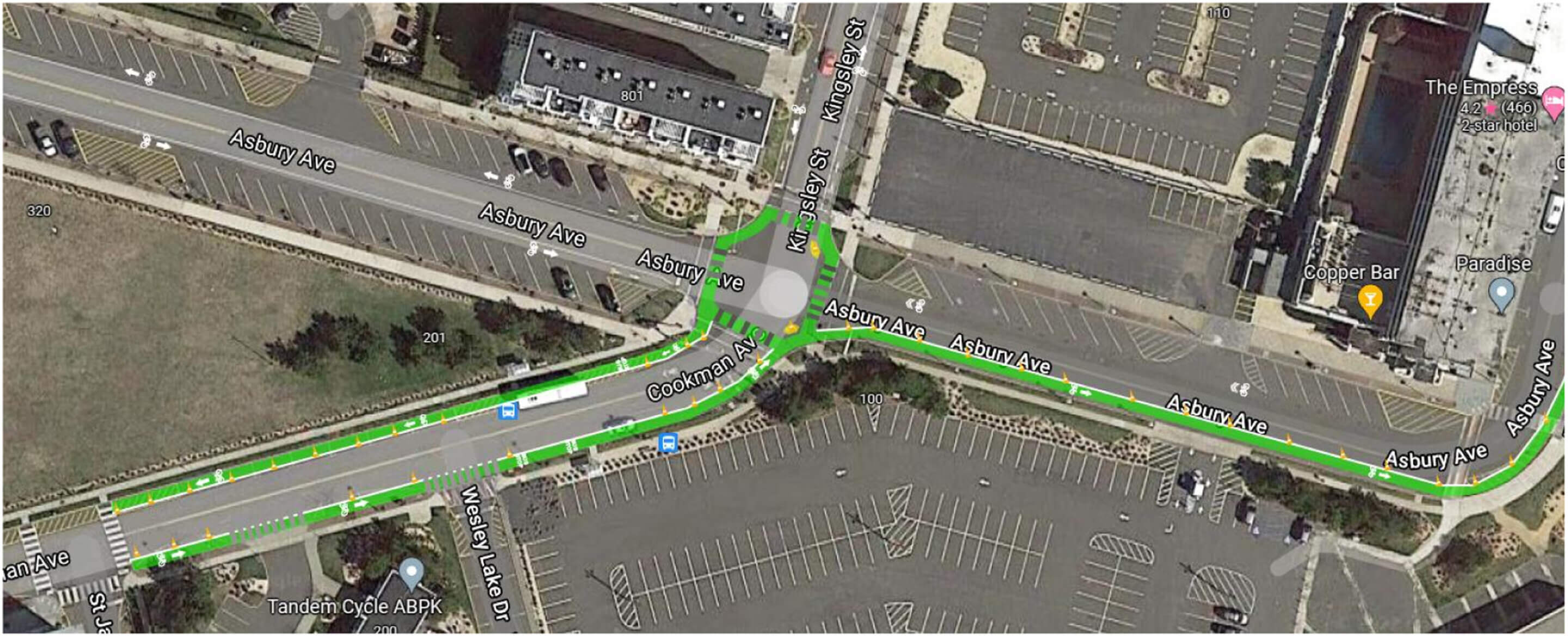 Traffic speeds decrease when bike lane is present